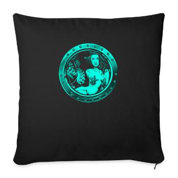 Sirène sirène sirène conte de fées - Housse de coussin décorative 45 x 45 cm - noir - Devant