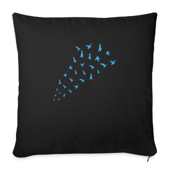 Oiseau mouche nature animal cadeau - Housse de coussin décorative 45 x 45 cm - noir - Devant