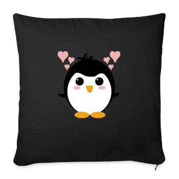 Pingouin - Housse de coussin décorative 45 x 45 cm - noir - Devant