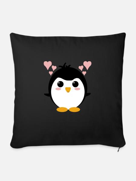 Pinguin - Sofakissenbezug 45 x 45 cm - Schwarz