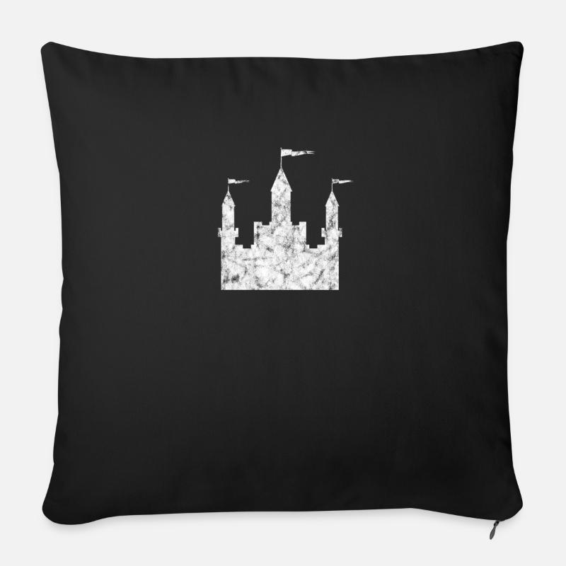château - Housse de coussin décorative 45 x 45 cm - noir