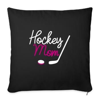 Hockey maman - Cadeau Sport Drôle - Housse de coussin décorative 45 x 45 cm - noir - Devant