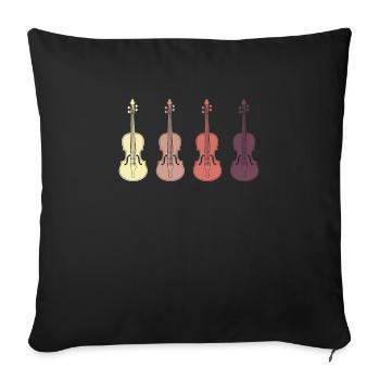 Geige Violine Orchester Geschenk Geschenkidee - Sofakissenbezug 45 x 45 cm - Schwarz - Vorne