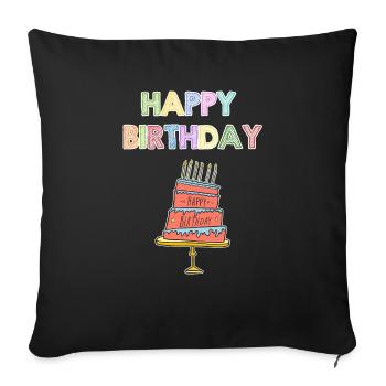 Happy Birthday Shirt Kids - Sofa pillowcase 17,3'' x 17,3'' (45 x 45 cm) - black - Front