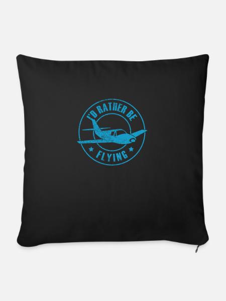 I'd Rather Be Flying - Sofakissenbezug 45 x 45 cm - Schwarz