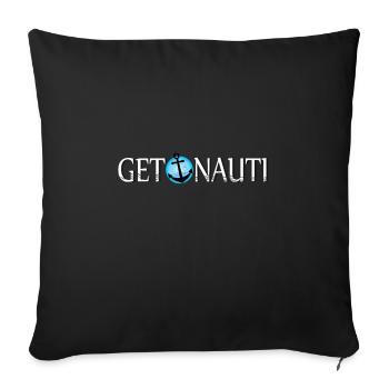Nautical sail anchor gift - Sofa pillowcase 17,3'' x 17,3'' (45 x 45 cm) - black - Front