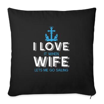 sailing - Sofa pillowcase 17,3'' x 17,3'' (45 x 45 cm) - black - Front