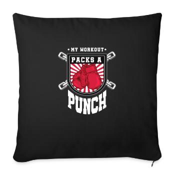 Mein Workout-Packs ein Punch - Sofakissenbezug 45 x 45 cm - Schwarz - Vorne