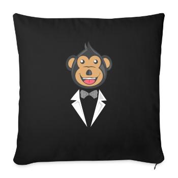 Singe en costume cadeau - Housse de coussin décorative 45 x 45 cm - noir - Devant
