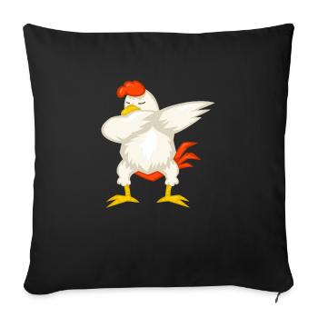 Dabbing Dab Huhn Hühner Hühnerstall Geschenk - Sofakissenbezug 45 x 45 cm - Schwarz - Vorne