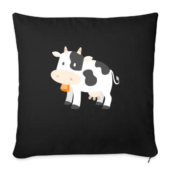 Bande dessinée vache fermier fermier cadeau dessin animé - Housse de coussin décorative 45 x 45 cm - noir - Devant