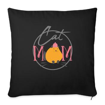 Cats Mother Mum Gift Mommy - Sofa pillowcase 17,3'' x 17,3'' (45 x 45 cm) - black - Front