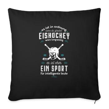 Ice Hockey Shirt · Skull · Sports Gift - Sofa pillowcase 17,3'' x 17,3'' (45 x 45 cm) - black - Front
