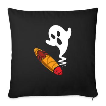 Cigar non fumeur cadeau Halloween - Housse de coussin décorative 45 x 45 cm - noir - Devant