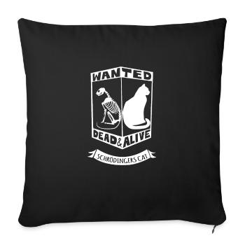 Le chat de Schrödinger - Housse de coussin décorative 45 x 45 cm - noir - Devant