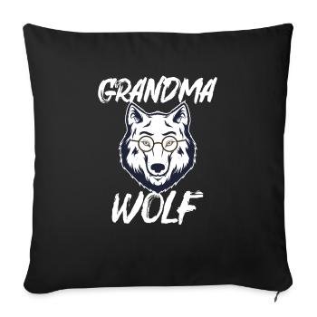 Cadeau de lunettes de grand-loup blanc Direwolf - Housse de coussin décorative 45 x 45 cm - noir - Devant