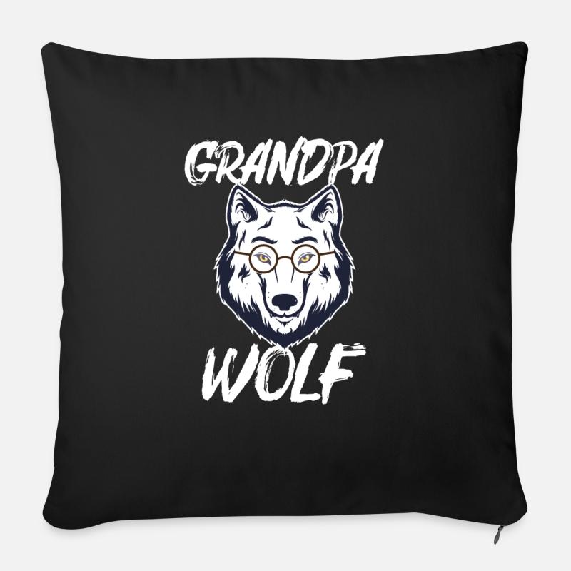 Opa Wolf Weiß Direwolf Gläser Geschenk - Sofakissenbezug 45 x 45 cm - Schwarz