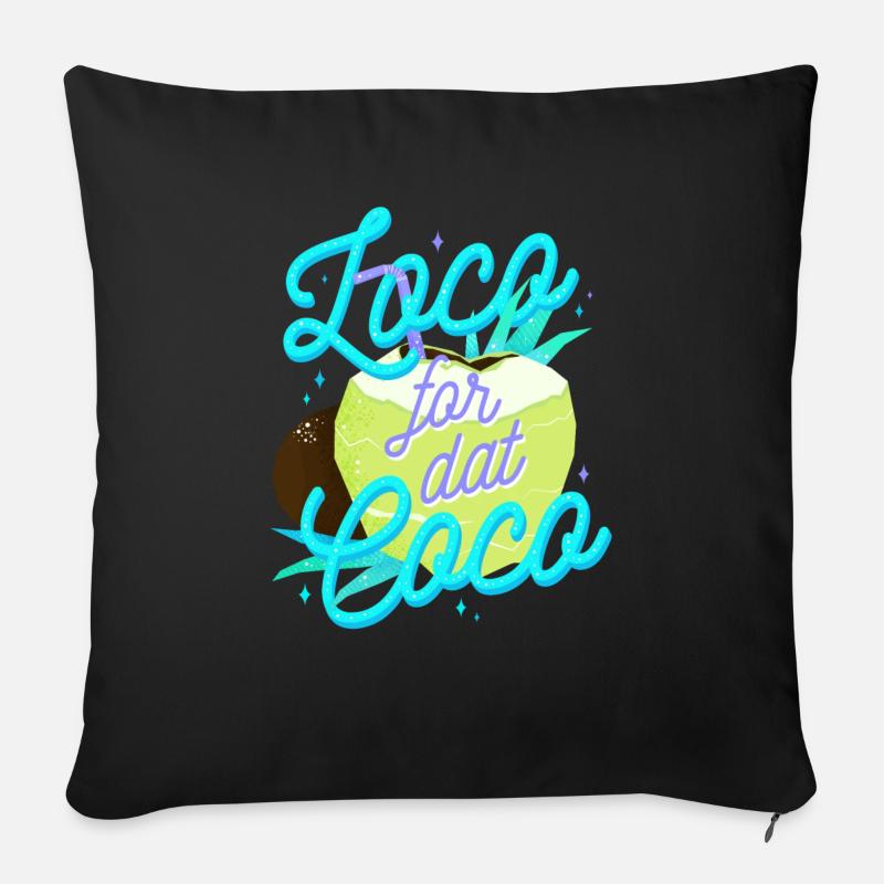 Loco for dat Coco - Coconut Love - Sofa pillowcase 17,3'' x 17,3'' (45 x 45 cm) - black