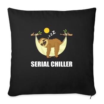 Dessin animé série refroidisseur série paresseuse - Housse de coussin décorative 45 x 45 cm - noir - Devant