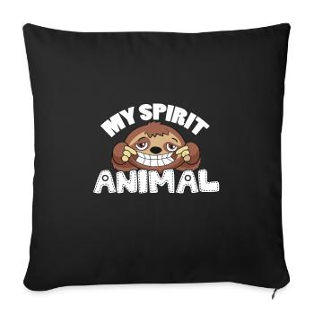 My spiritual animal sloth esoteric gift - Sofa pillowcase 17,3'' x 17,3'' (45 x 45 cm) - black - Front