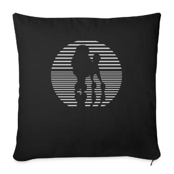 Poodle lover the poodle T-shirt with the dog - Sofa pillowcase 17,3'' x 17,3'' (45 x 45 cm) - black - Front