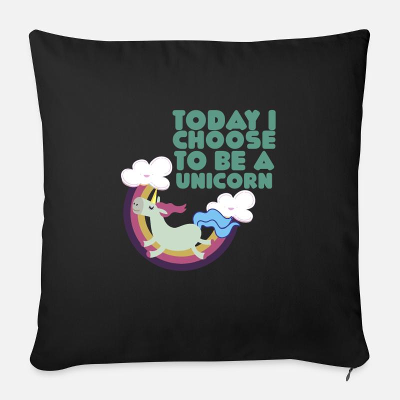 Lustiges Einhorn Geschenk T-Shirt - Sofakissenbezug 45 x 45 cm - Schwarz