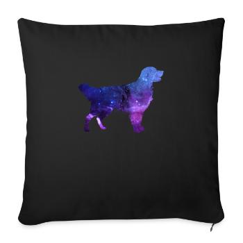 Golden Retriever Hund Stern Galaxy Universum Gesch - Sofakissenbezug 45 x 45 cm - Schwarz - Vorne
