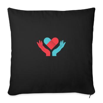 Amour pour le don de volontaire - Housse de coussin décorative 45 x 45 cm - noir - Devant