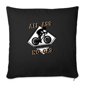 All Ass No Gas-Bicycle - Sofa pillowcase 17,3'' x 17,3'' (45 x 45 cm) - black - Front