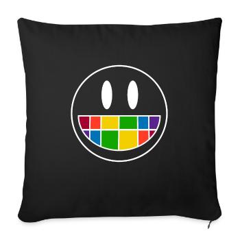 Smiley - Sofa pillowcase 17,3'' x 17,3'' (45 x 45 cm) - black - Front