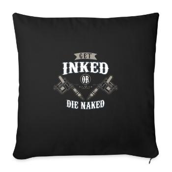 Cadeau de t-shirt tatoué tatoué - Housse de coussin décorative 45 x 45 cm - noir - Devant