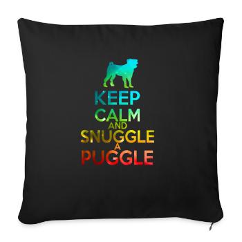 Rester calme et câliner - Housse de coussin décorative 45 x 45 cm - noir - Devant
