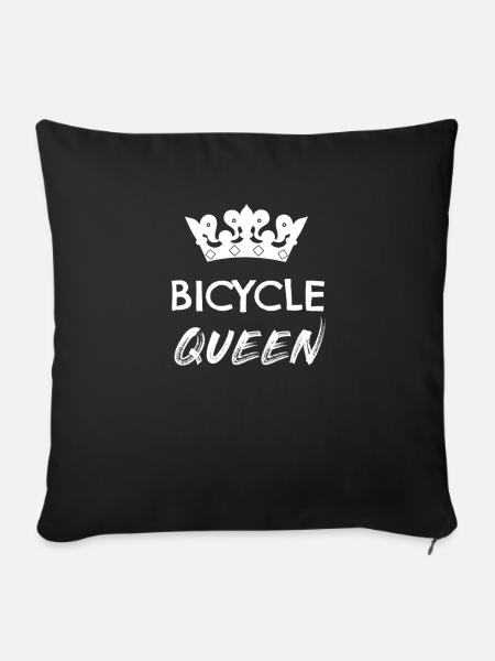 Fahrrad Frau Radsport Radfahrerin - Sofakissenbezug 45 x 45 cm - Schwarz