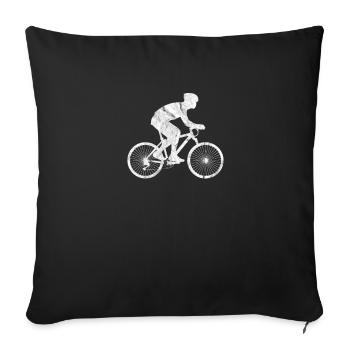 Fahrradfahrer - Sofakissenbezug 45 x 45 cm - Schwarz - Vorne