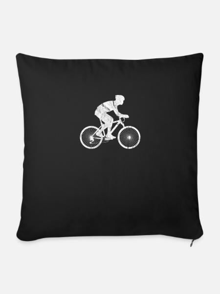 Fahrradfahrer - Sofakissenbezug 45 x 45 cm - Schwarz