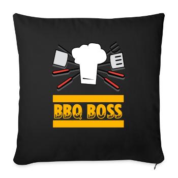 BBQ BOSS gift - Sofa pillowcase 17,3'' x 17,3'' (45 x 45 cm) - black - Front