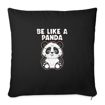 panda - Pudebetræk 45 x 45 cm - sort - Foran