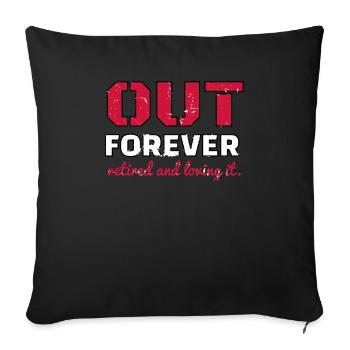 Pension - Out - Don pour la retraite - Housse de coussin décorative 45 x 45 cm - noir - Devant