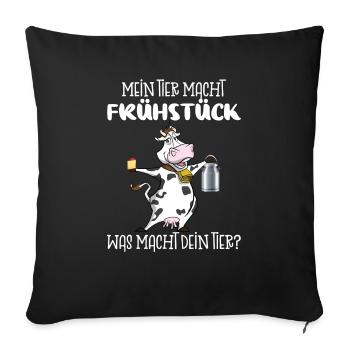 Agriculteur chemise fermier fermier vaches - Housse de coussin décorative 45 x 45 cm - noir - Devant