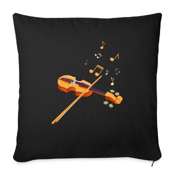 Violins shirt - Sofa pillowcase 17,3'' x 17,3'' (45 x 45 cm) - black - Front