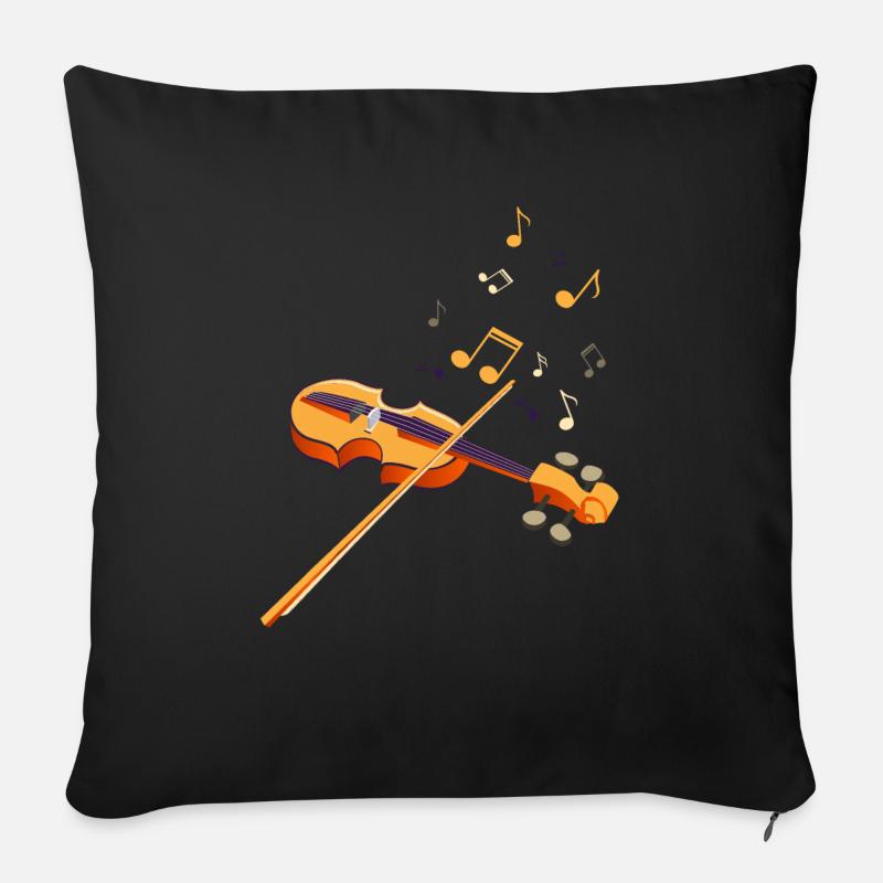 Geigen Shirt - Sofakissenbezug 45 x 45 cm - Schwarz