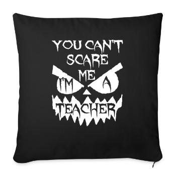 T-shirt effrayant effrayant de professeur d'halloween drôle - Housse de coussin décorative 45 x 45 cm - noir - Devant
