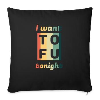 végétalien - Housse de coussin décorative 45 x 45 cm - noir - Devant