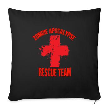 Équipe de sauvetage apocalypse zombie - Housse de coussin décorative 45 x 45 cm - noir - Devant