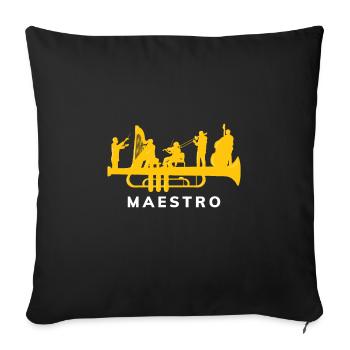 Maestro Orchester auf einer Trompete Geschenk - Sofakissenbezug 45 x 45 cm - Schwarz - Vorne