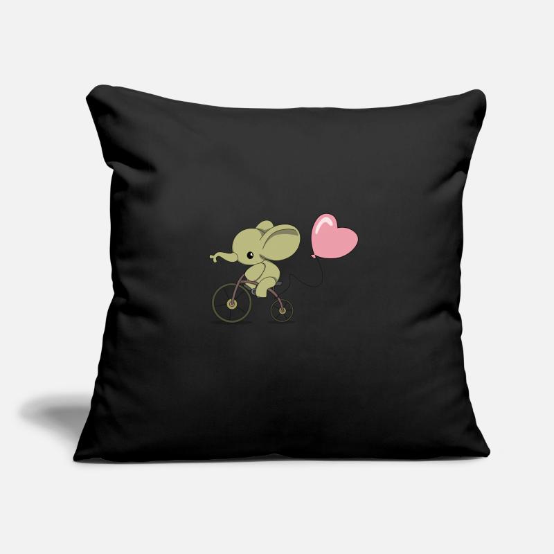 Éléphant à vélo Housse de coussin décorative 45 x 45 cm