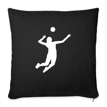 Volleyball player Silhoutte knows - Sofa pillowcase 17,3'' x 17,3'' (45 x 45 cm) - black - Front