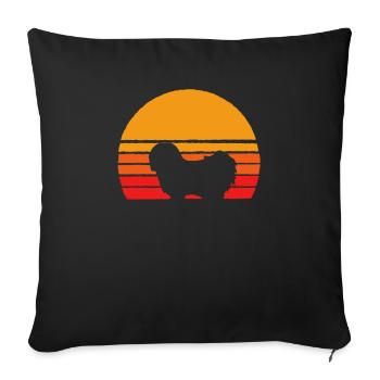 Coton De Toulear Sunset - Chemises rétro pour chien - Housse de coussin décorative 45 x 45 cm - noir - Devant