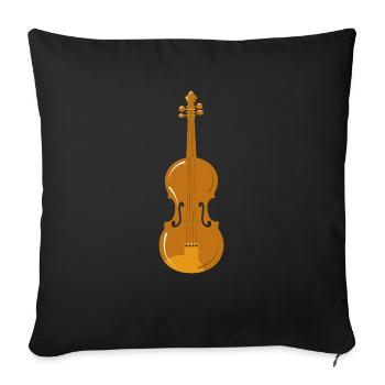 Violin drawing children illustration violin - Sofa pillowcase 17,3'' x 17,3'' (45 x 45 cm) - black - Front