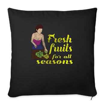 Frische Früchte - Sofakissenbezug 45 x 45 cm - Schwarz - Vorne